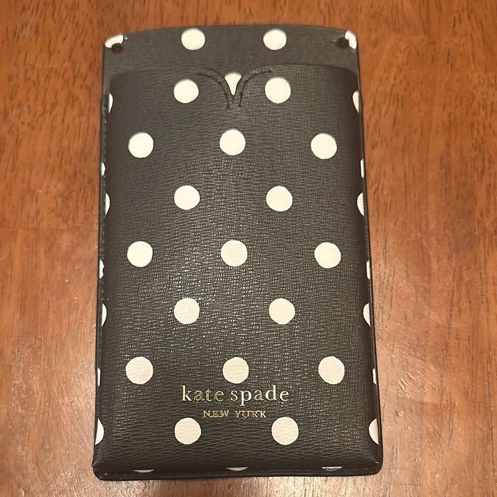 Kate Spade Black and White Polka Dot Crossbody Phone Case